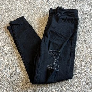 Distressed black jeans